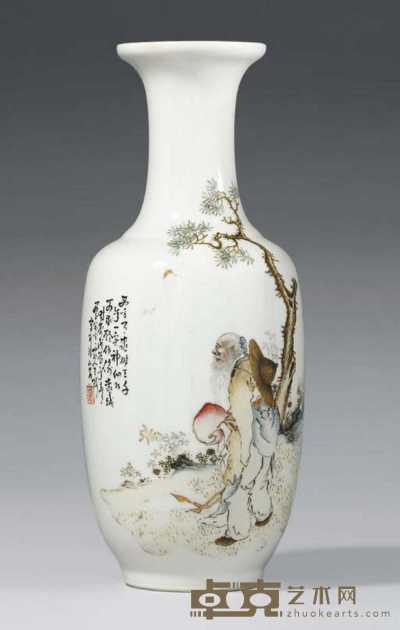 WANG QI（1884-1937）， DATED WUCHEN YEAR， CORRESPONDING TO 1928 A FINE FAMILLE ROSE ROULEAU VASE 